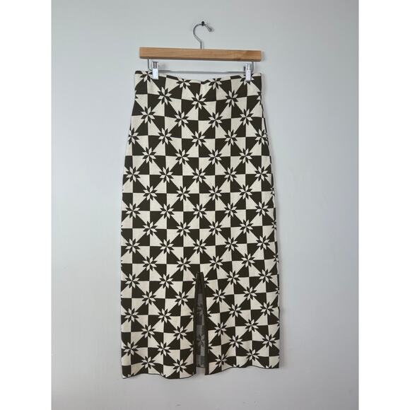 NWT Rhode Back Slit High Waist April Jacquard Knit Midi-Skirt Geod Quilt - Picture 6 of 7